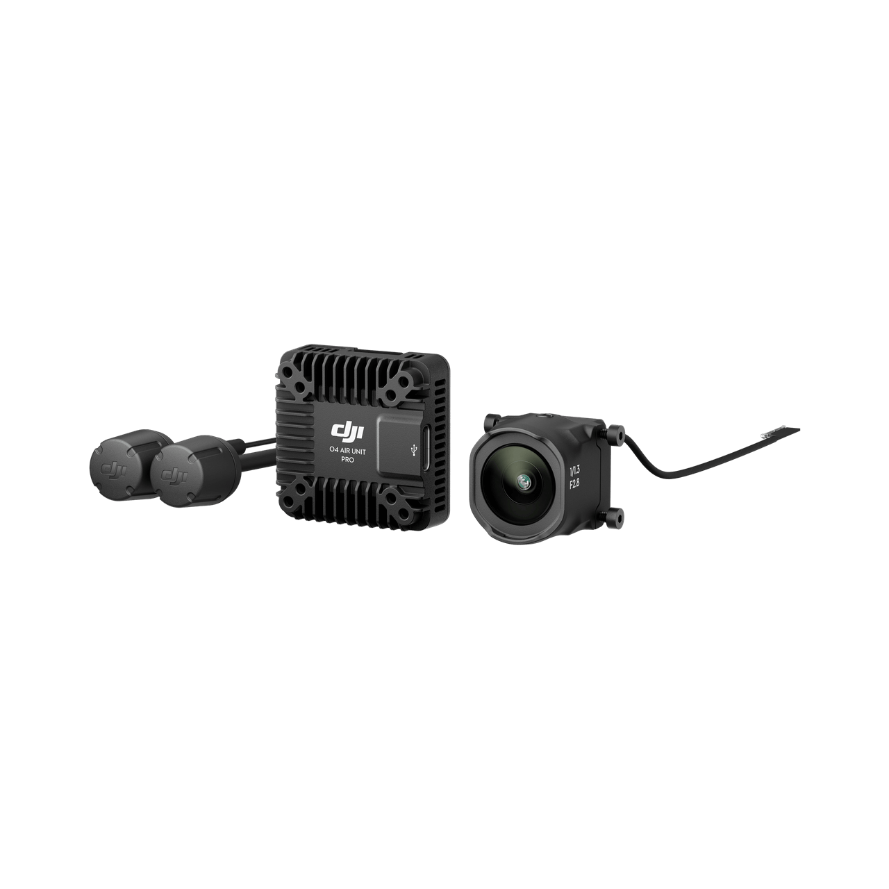 Комплект DJI O4 Air Unit Pro: модуль, камера, кабель і дві антени